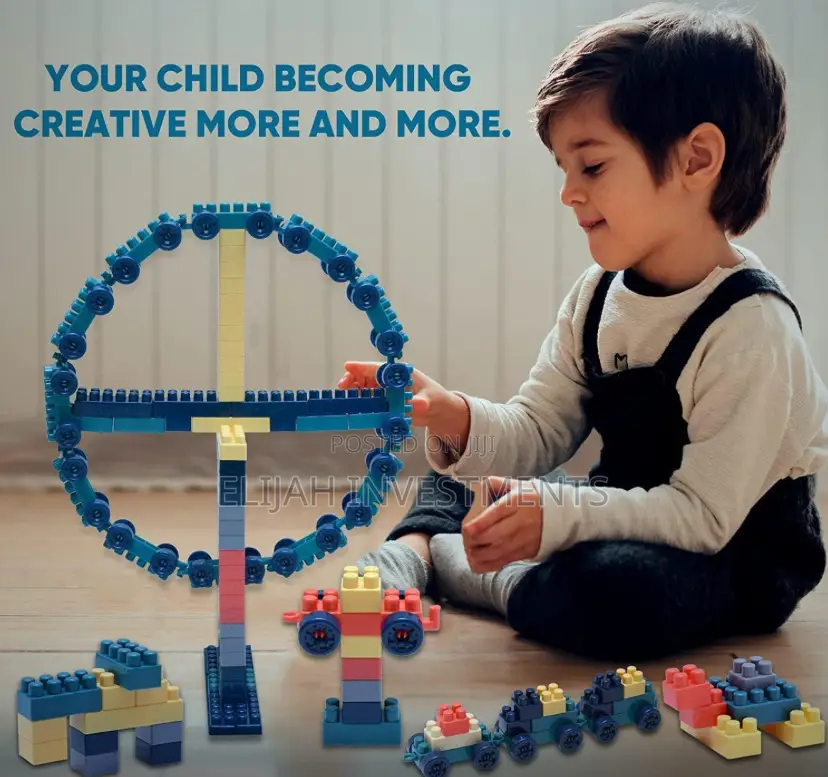 Children Assembling Building Blocks