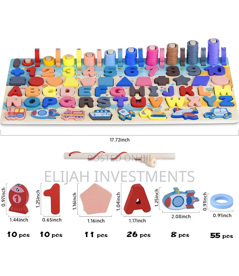 7 in 1 Wooden Number Puzzles for Toddlers