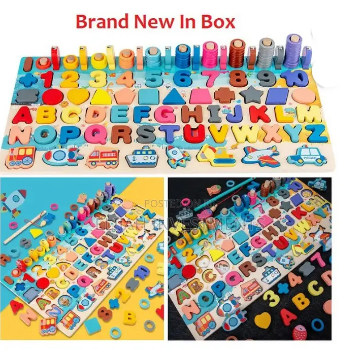 7 in 1 Wooden Number Puzzles for Toddlers