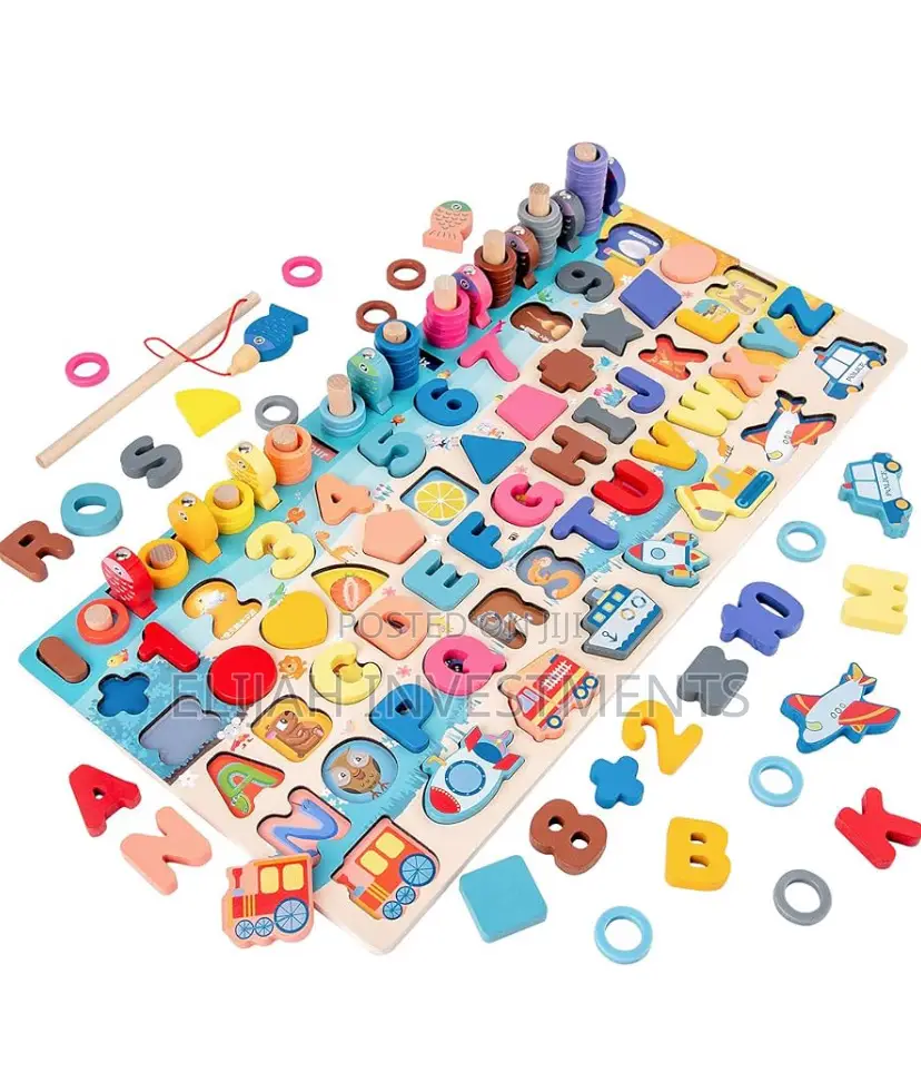 7 in 1 Wooden Number Puzzles for Toddlers