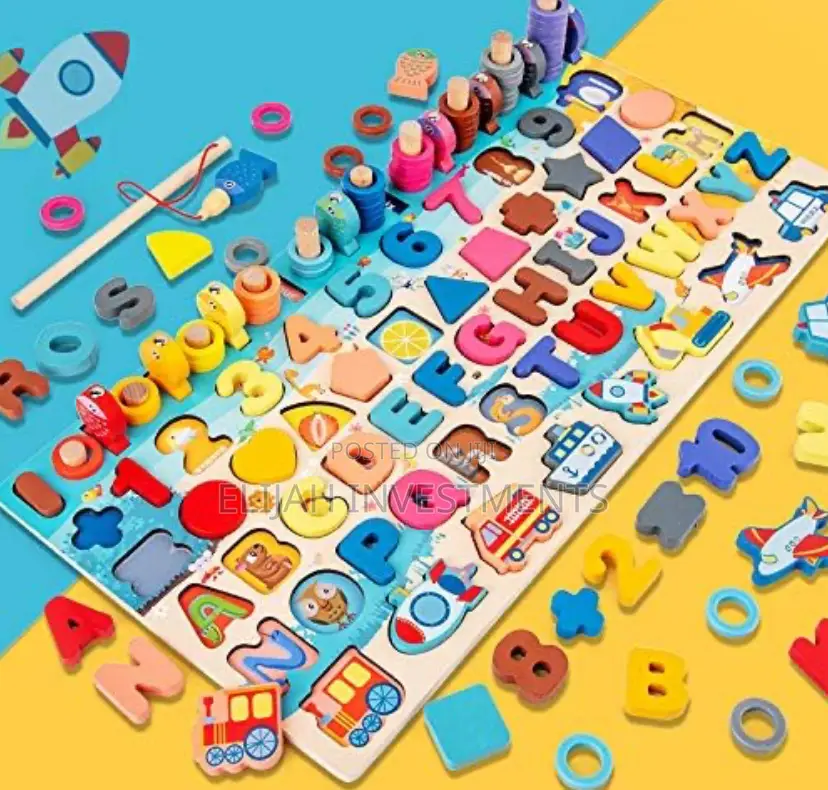7 in 1 Wooden Number Puzzles for Toddlers