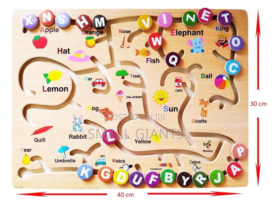 ABC Kids Alphabet Wooden Maze Puzzle Game