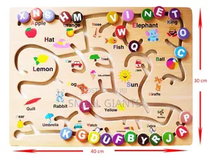ABC Kids Alphabet Wooden Maze Puzzle Game