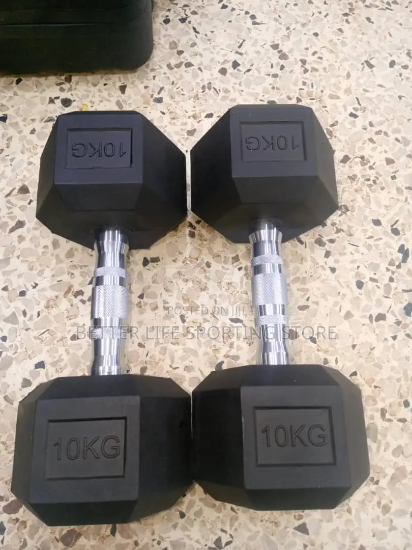 10 Kg Dumbbells Pair( Hexagonal)