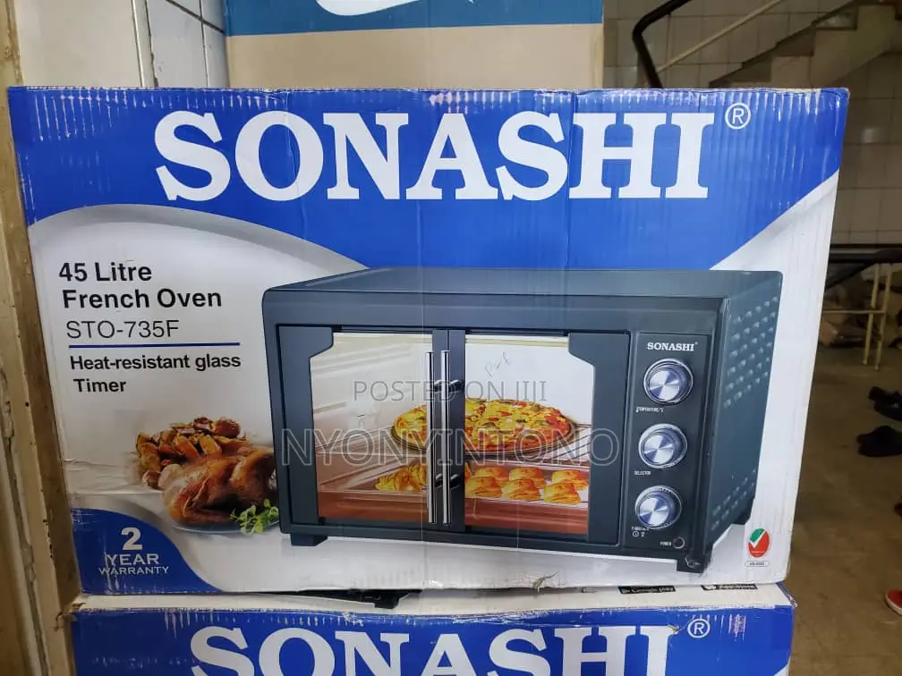 Sonashi 45litres Double Door Electric Oven 2years Warranty