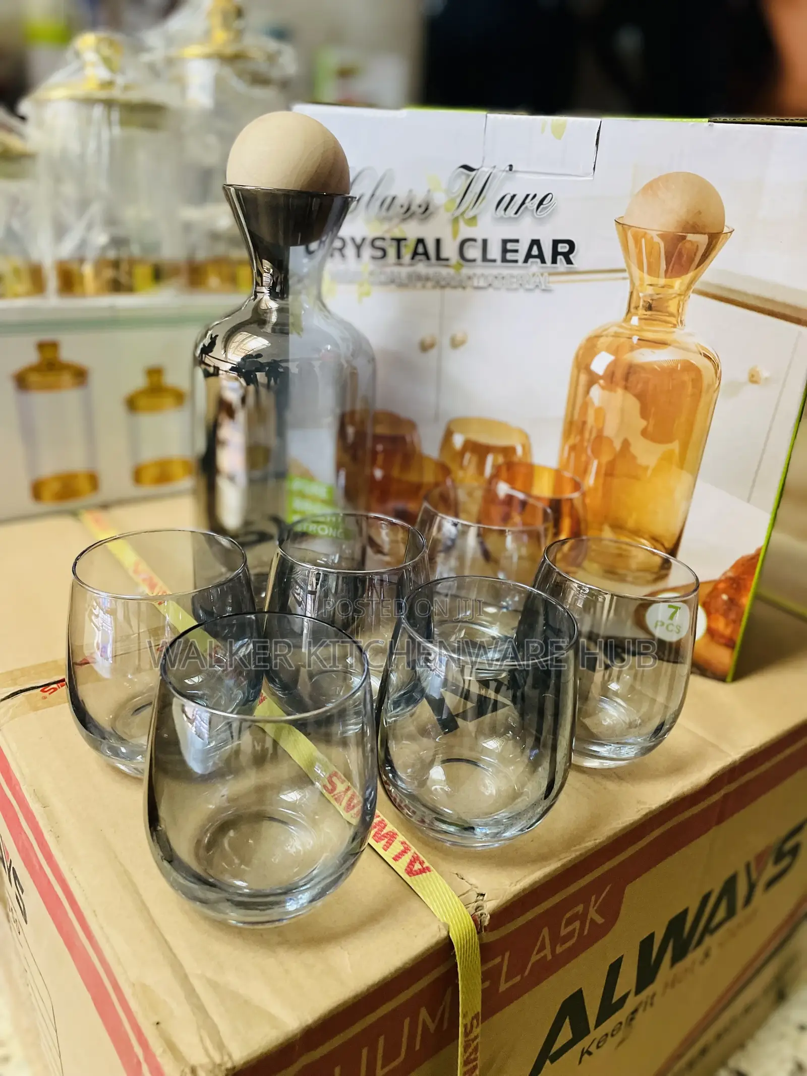 7pc Crystal Clear Glass Wear