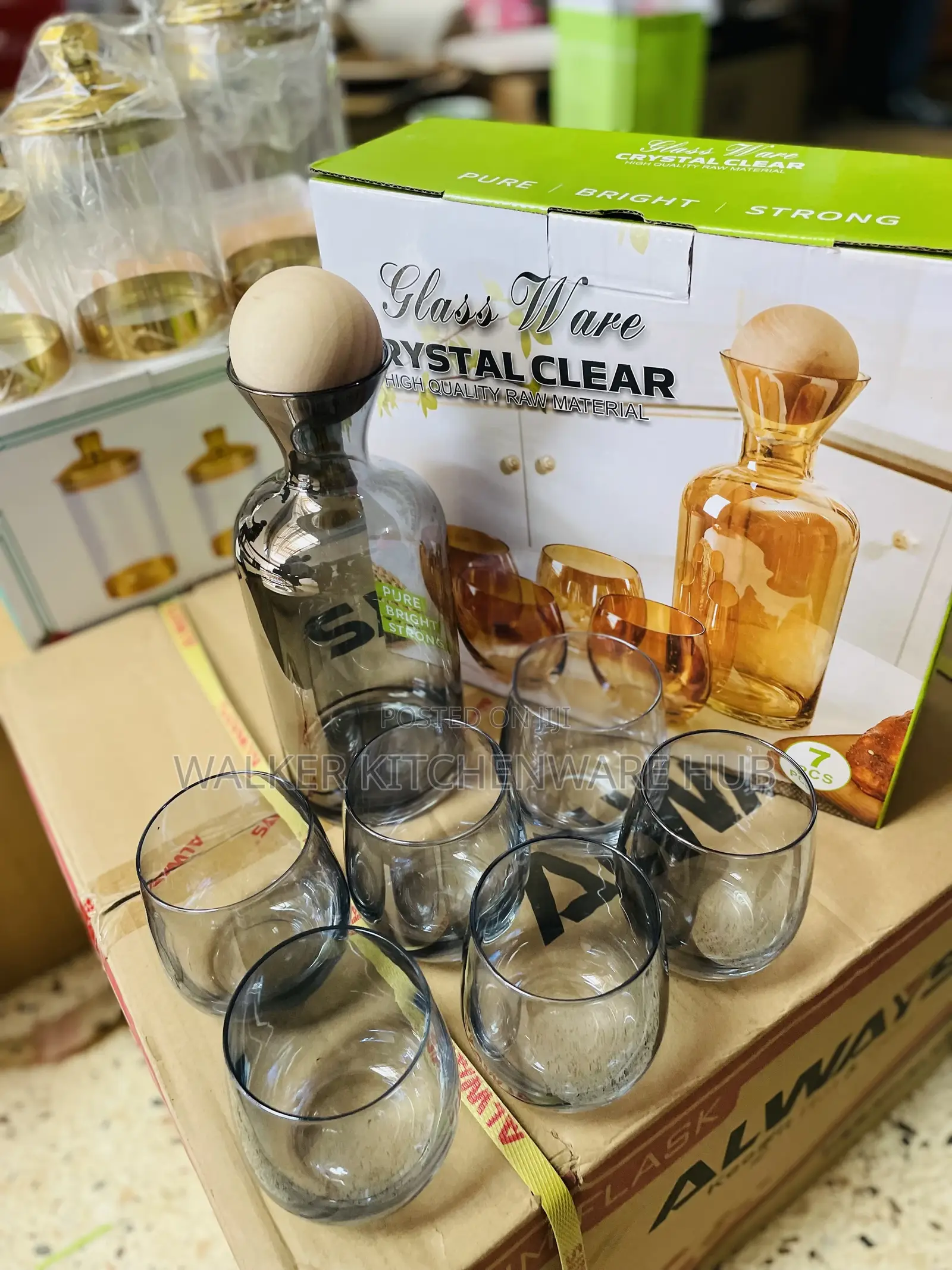 7pc Crystal Clear Glass Wear
