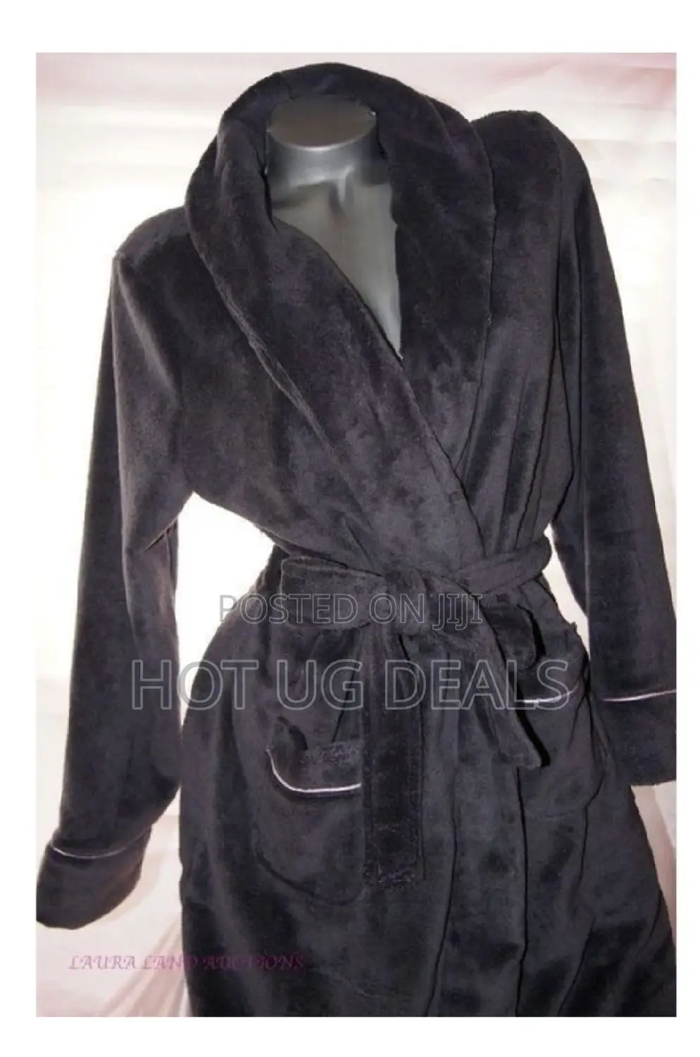 Cotton Bath Robe – Black