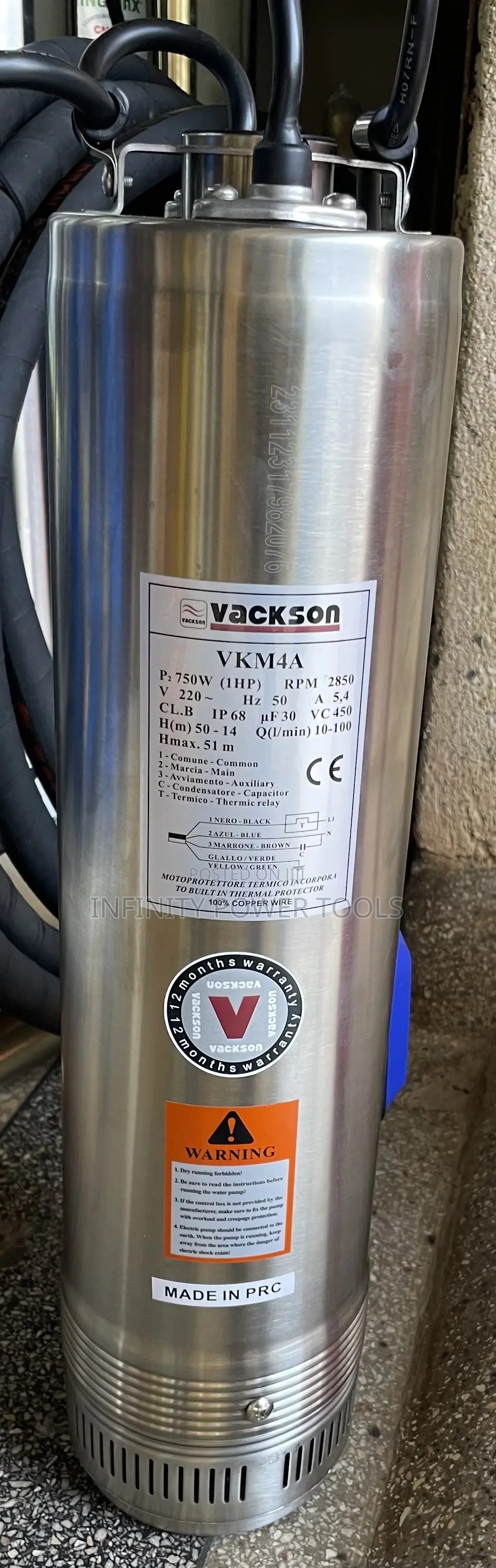 Submersible Pump 51m Vackson