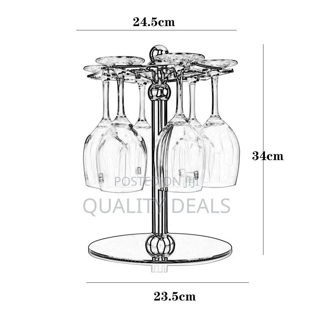 6 Wine Glasses Counter Top Upside Down Holder