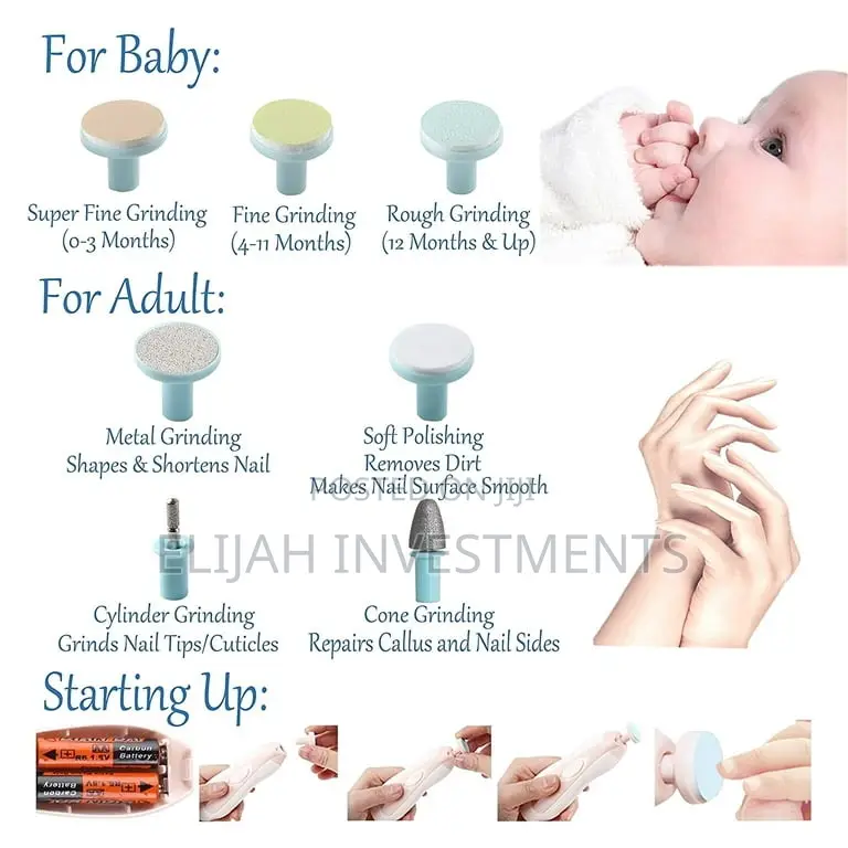 1pc Anti-Scratch Multifunctional Baby Electric Nail Care