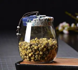 Glass Storage Jar Kitchen Food Container With Cover