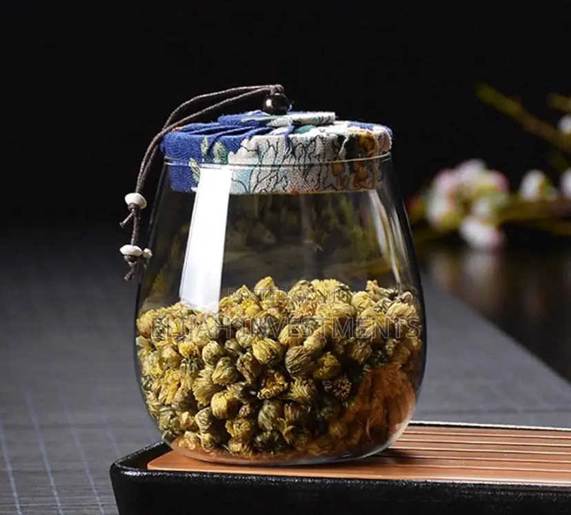 Glass Storage Jar Kitchen Food Container With Cover