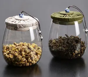 Glass Storage Jar Kitchen Food Container With Cover