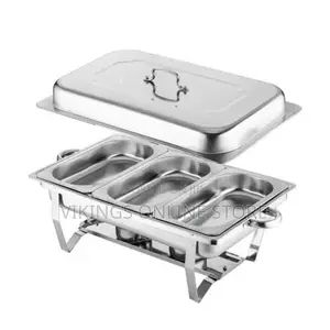 Quality Chaffing Dish Food Warmer With 3 Food Pans-silver