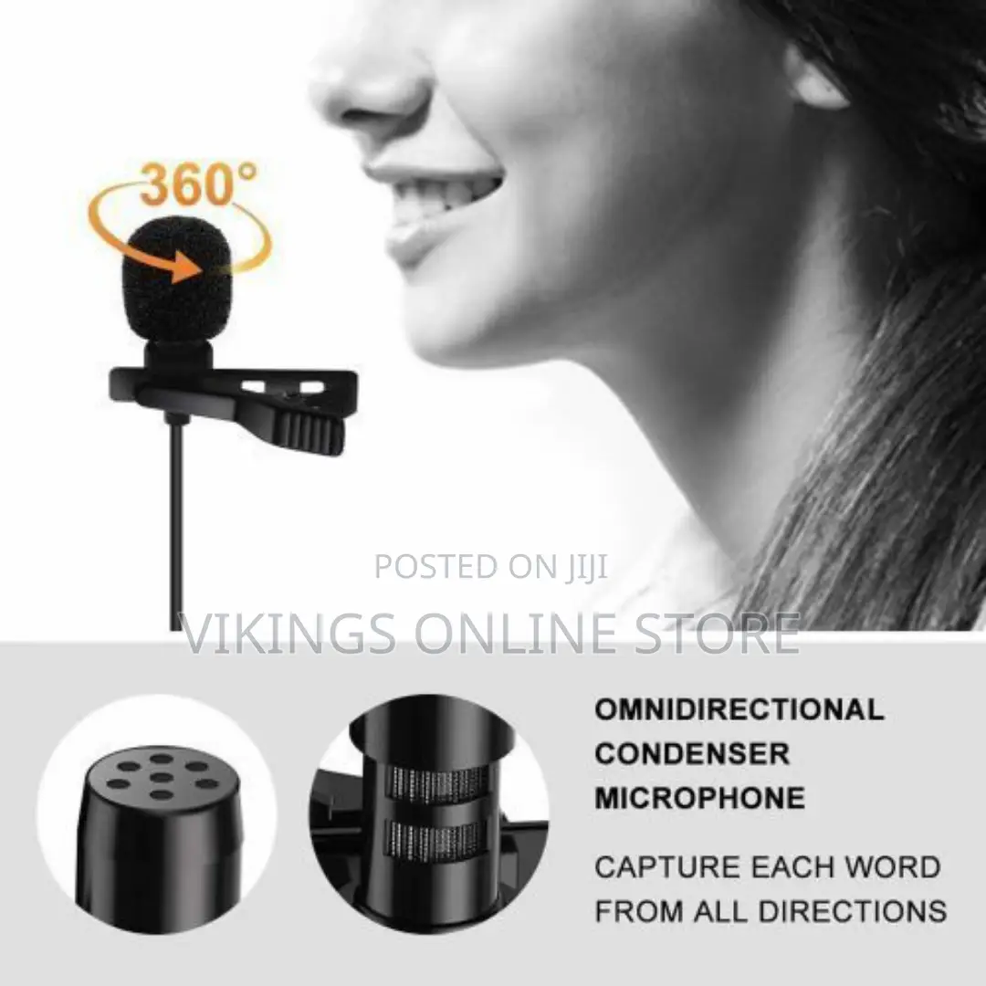 Mini Clip-on Lavalier Microphone Lapel Condenser Mic