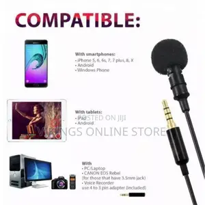 Mini Clip-on Lavalier Microphone Lapel Condenser Mic