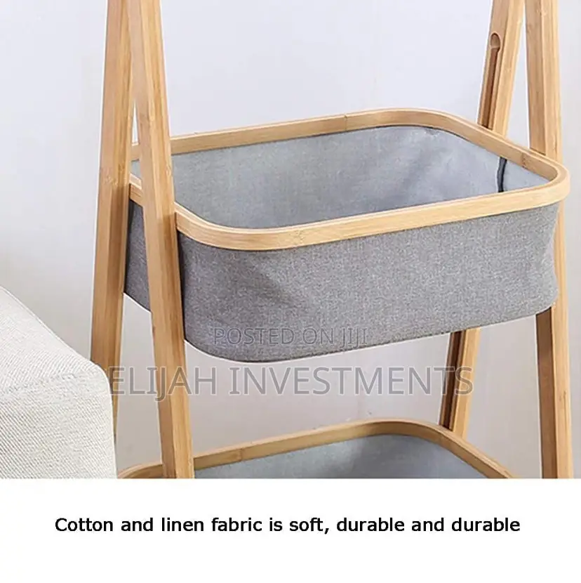 Gray Bamboo 2 Tier Storage