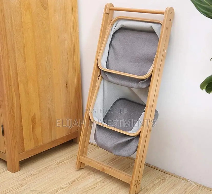 Gray Bamboo 2 Tier Storage