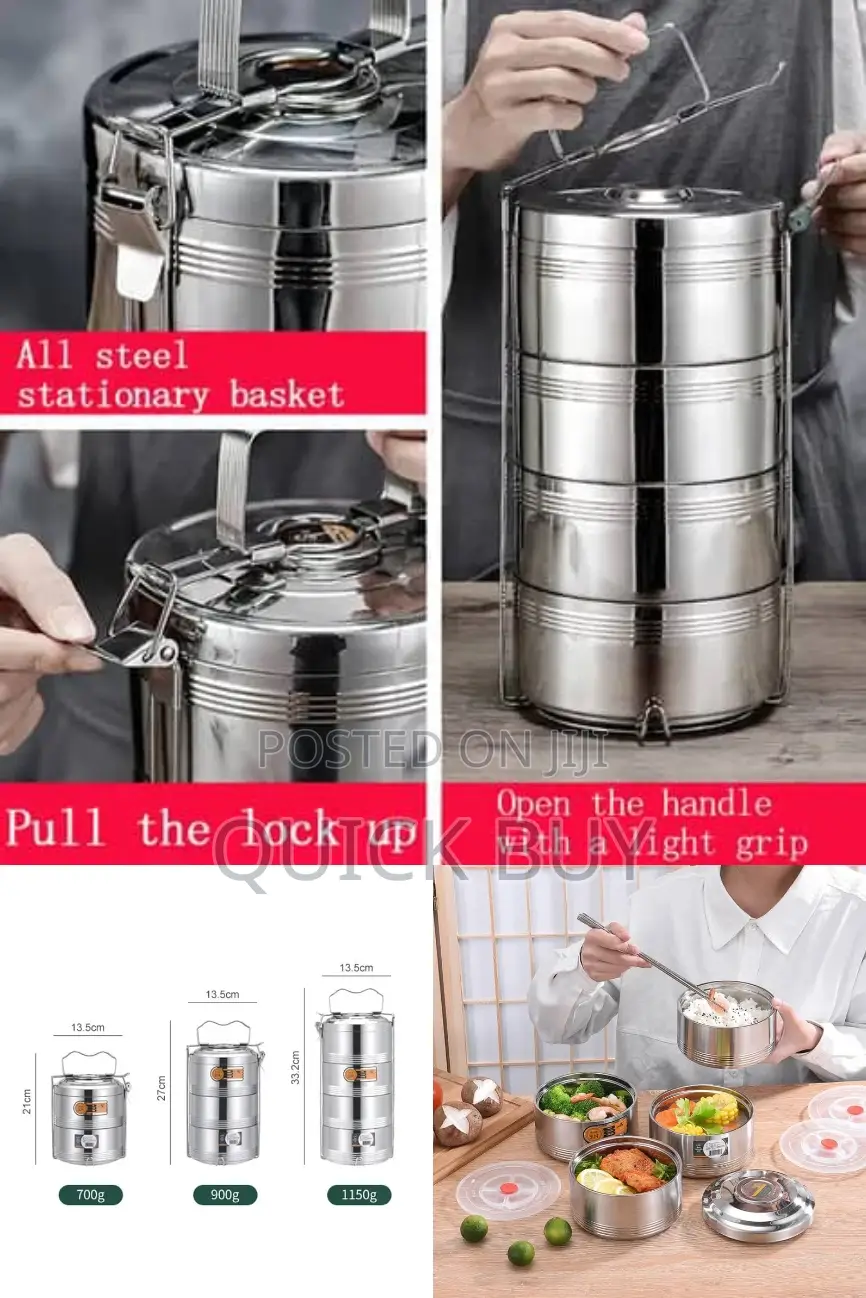 4layers Large Stainless Steel Lunch Box