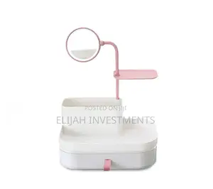 Stylish Makeup Cosmetic Organizer With Rotatable Mirror