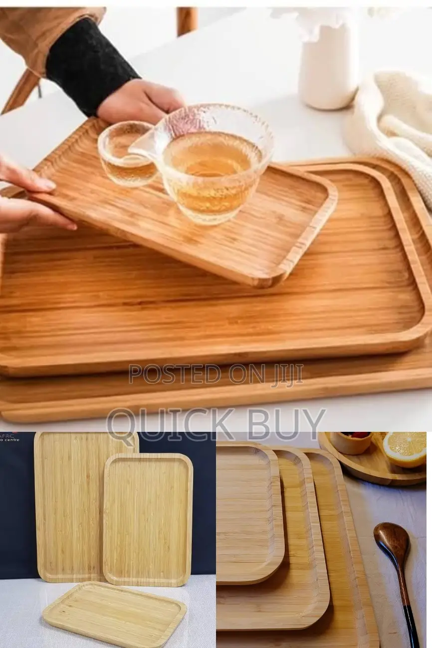 3pcs Bamboo Serving Trays