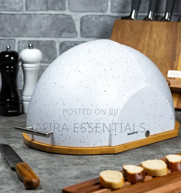 Wooden Bread Box With a Plastic Lid