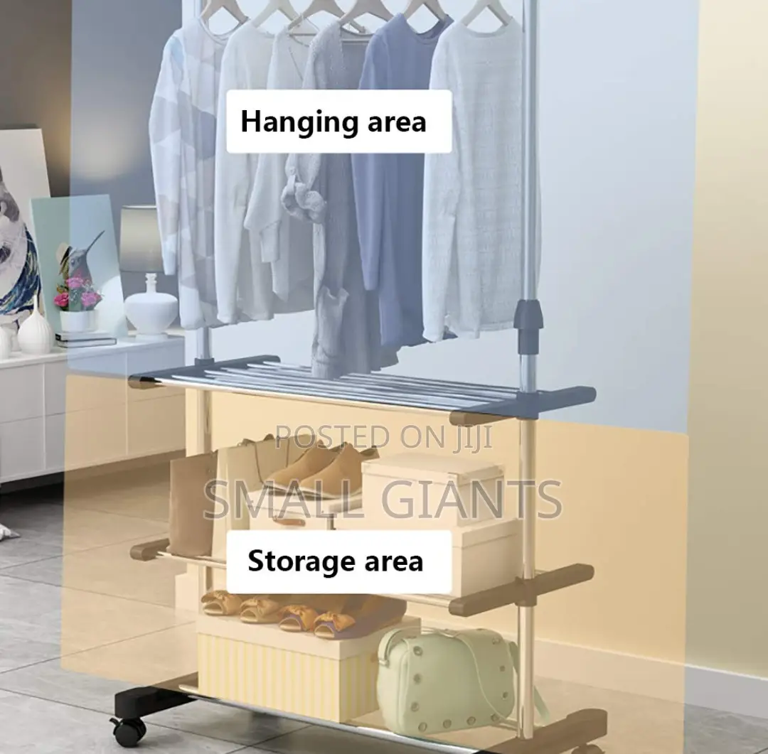 Adjustable Rolling Clothes Rail