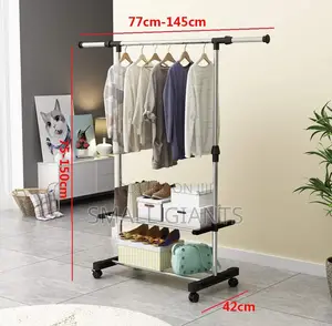 Adjustable Rolling Clothes Rail