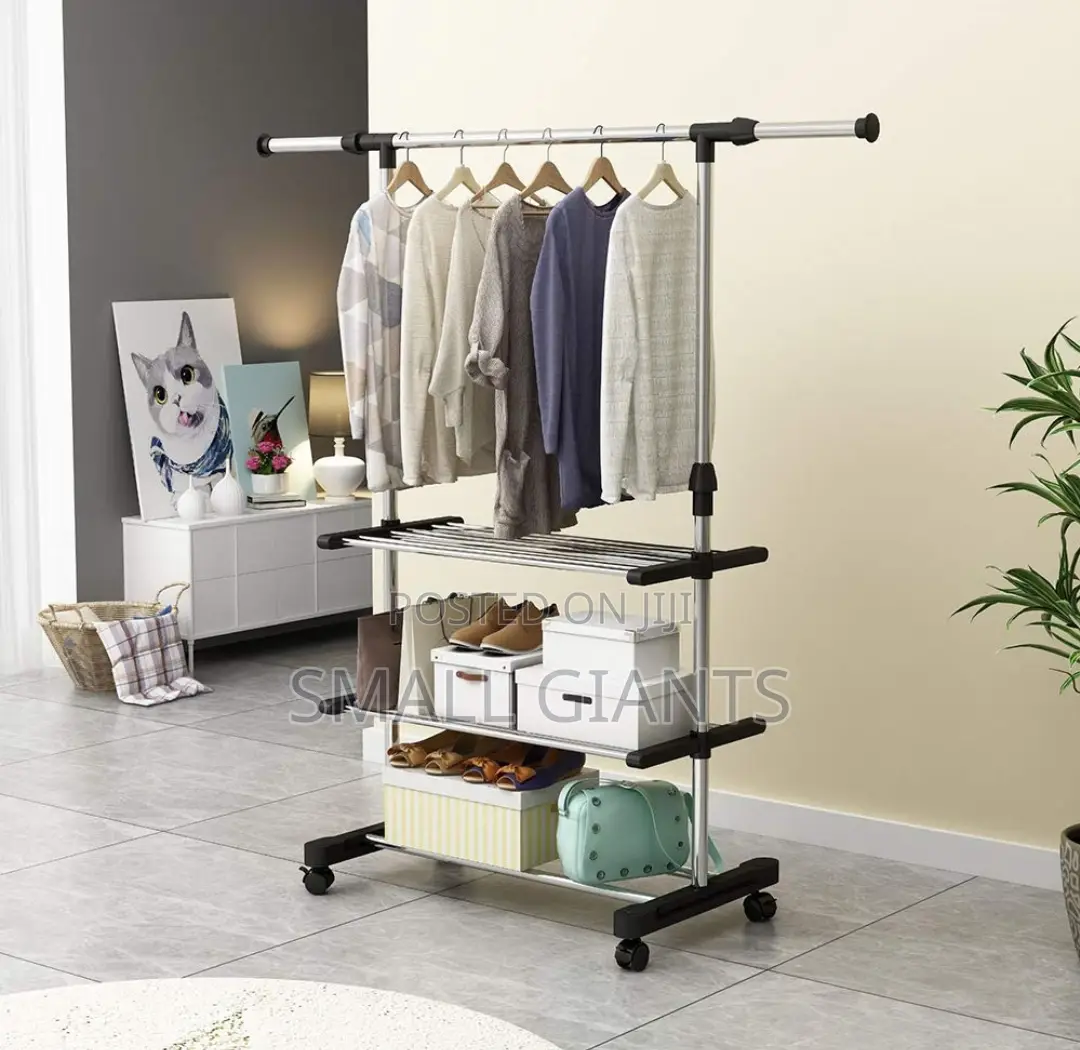 Adjustable Rolling Clothes Rail