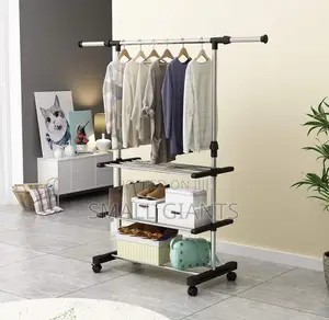 Adjustable Rolling Clothes Rail