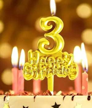 Happy Birthday Gold Number Candle
