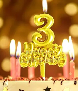 Happy Birthday Gold Number Candle