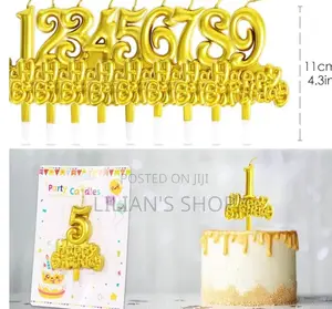 Happy Birthday Gold Number Candle