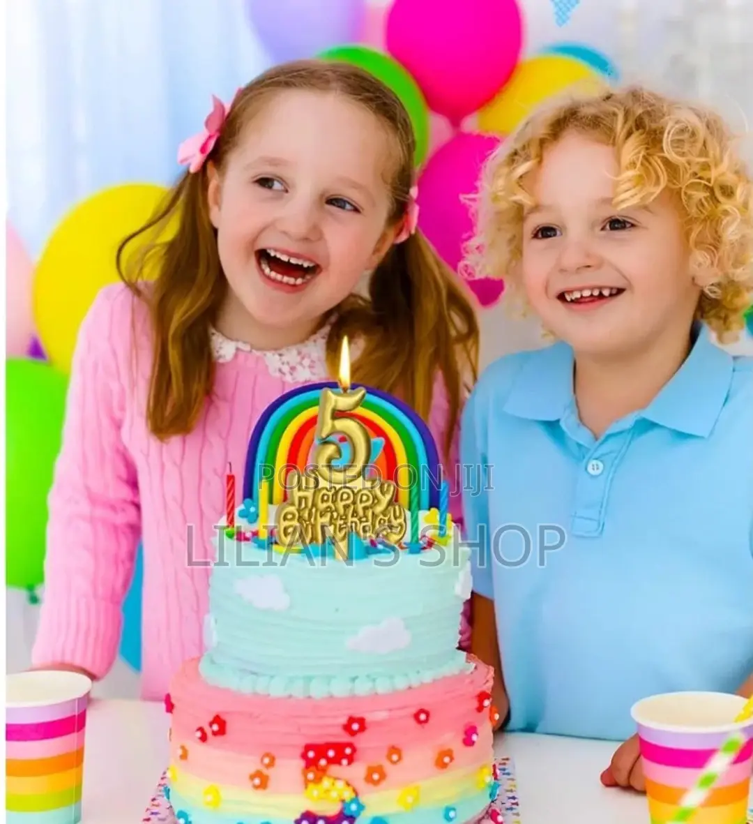 Happy Birthday Gold Number Candle