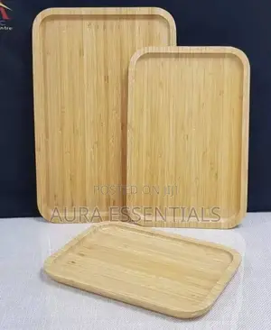 3pcs Bamboo Food Serving Trays