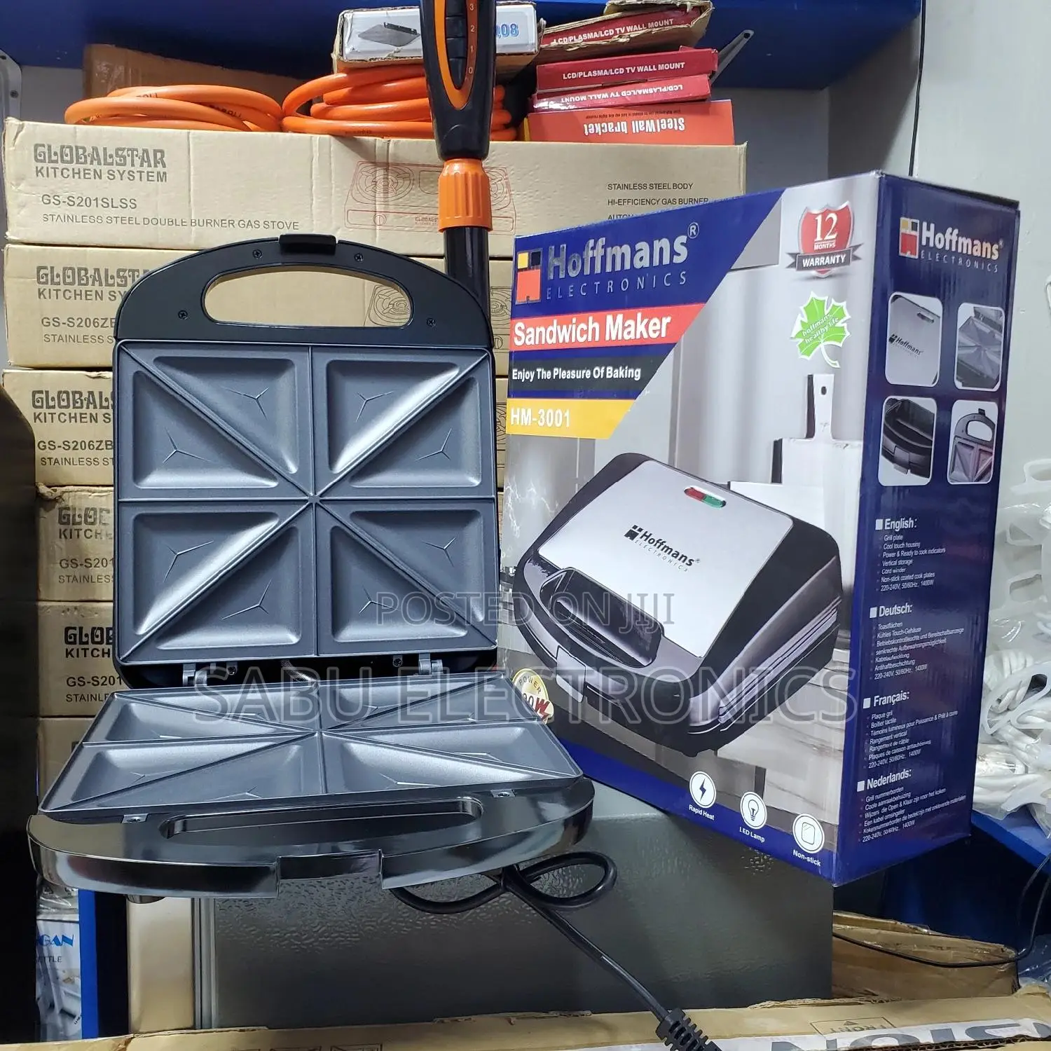 4 Sandwiches - Hoffmans 8 Slice Sandwich Maker- Toaster