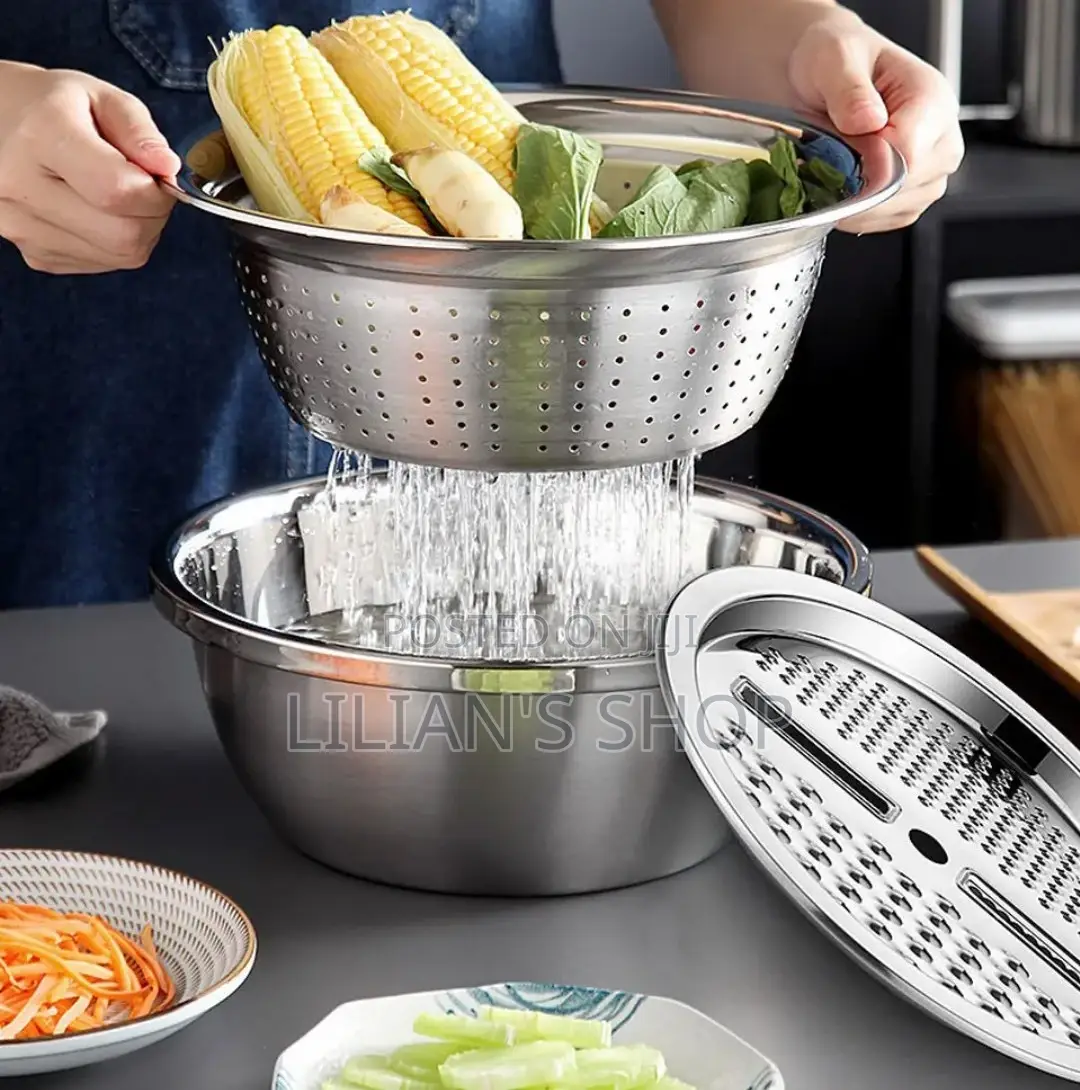 Multifunction Stainless Drain Basket With Vegetable Chopper