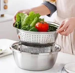Multifunction Stainless Drain Basket With Vegetable Chopper