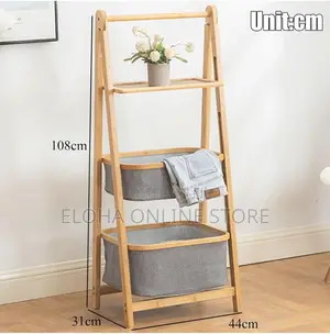 Foldable Large Laundry Basket With Bamboo Ladder