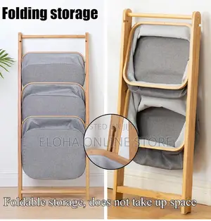 Foldable Large Laundry Basket With Bamboo Ladder