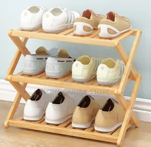 3 Layers Bamboo Foldable Shoe Rack