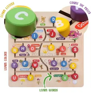 Wooden Alphabet Tracing Board Game for Kids