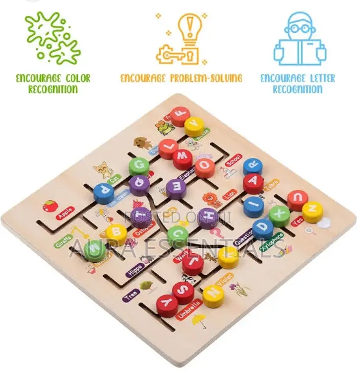 Wooden Alphabet Tracing Board Game for Kids