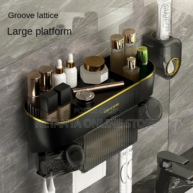 Multifunctional Toothbrush Holder and Toothpaste Dispenser