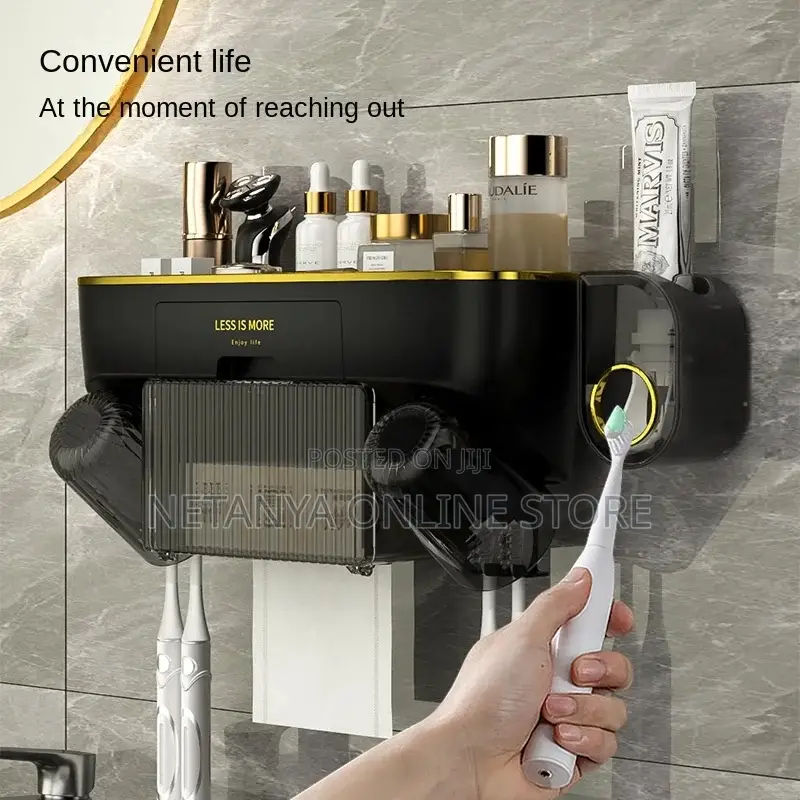 Multifunctional Toothbrush Holder and Toothpaste Dispenser