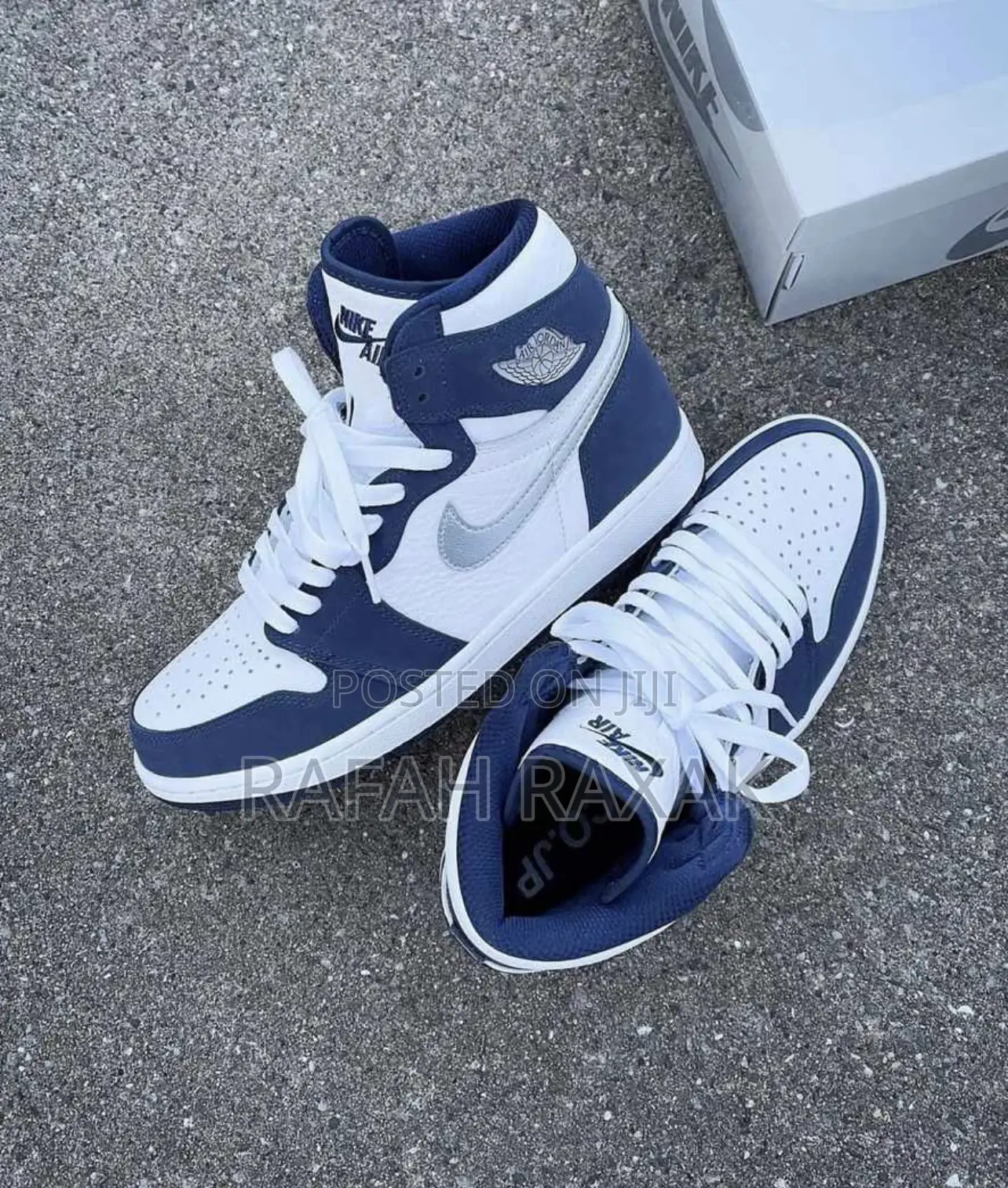 Original Unisex Mid Night Navy Air Jordan 1 High Top Sneaker