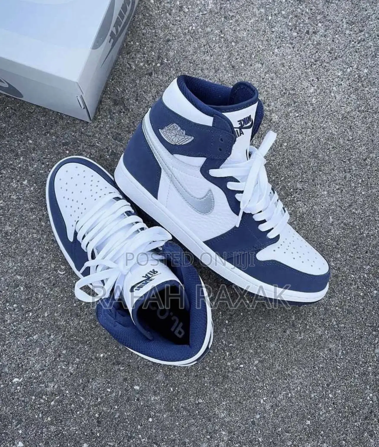 Original Unisex Mid Night Navy Air Jordan 1 High Top Sneaker