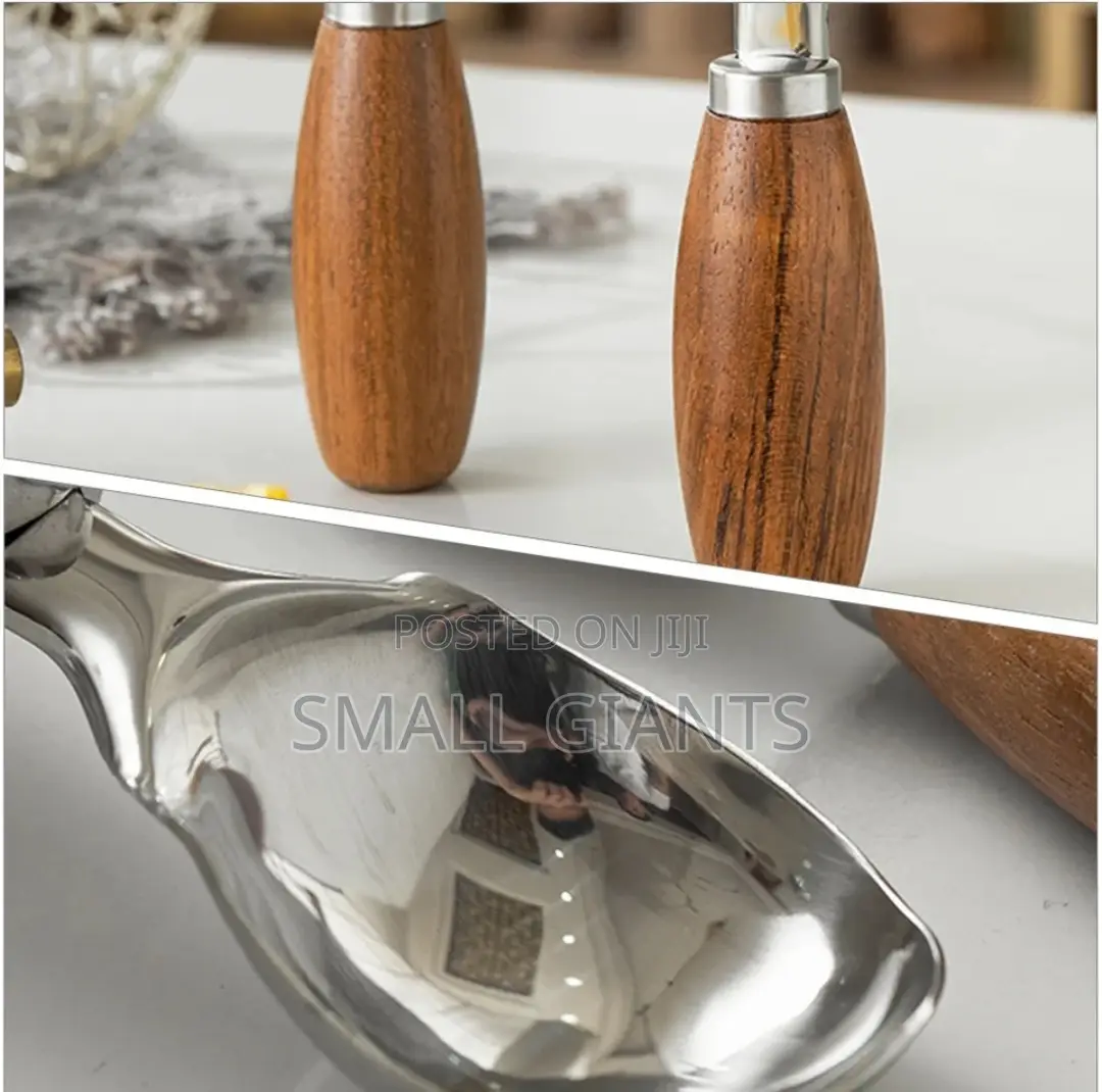 Multi Function Stainless Steel Wooden Handle Scoop