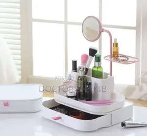 New Stylish Makeup Cosmetic Organizer With Rotatable Mirror